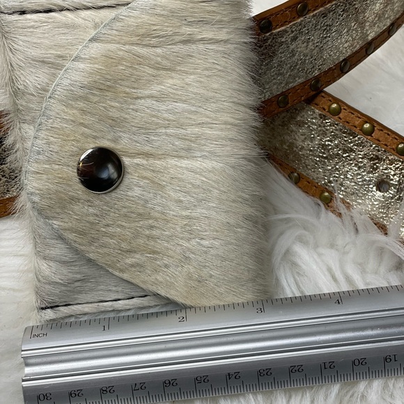 Hair on Hide Genuine Leather Card Holder with snap closure. Made in USA - Picture 9 of 10